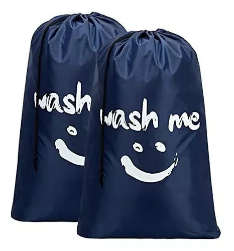 Paquete de 2 bolsas de lavandería de viaje XL Wash Me, organizador de ropa  sucia lavable a máquina, lo suficientemente grande como para contener 4  cargas de ropa sucia, fácil de colocar