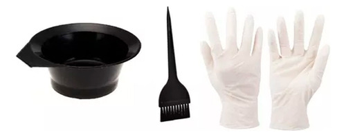 Kit Bowl + Pincel +guantes Para Tintura Coloracion En Casa E