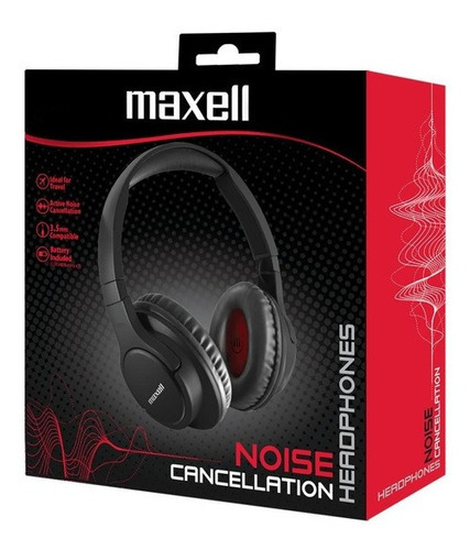 Audífonos Maxell Con Cancelación De Ruido De Copa Completa Color Negro