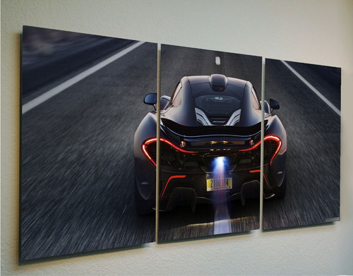 3 Cuadros Metalicos 120x60cm Mclaren Sport Aluminio Lamina 