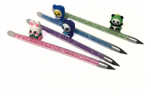 Kit 4 Lápis Infinitos Com Borracha Kawaii Papelaria Fofa Colorido