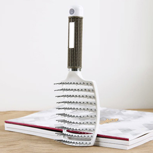 (bk)plastic Anti-static Hair Brush Curved Row Women Scalp Ma