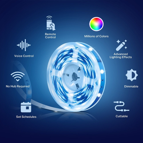 Imagen 3 de 3 de Tira Luz Led Tp Link Tapo L920-5 Rgb 5mts Wifi Alexa Google