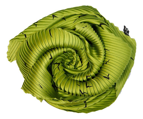 Mascada Mujer Pañoleta Estampada Plisada Verde 70 X 70cm Verde Plisado Unitalla