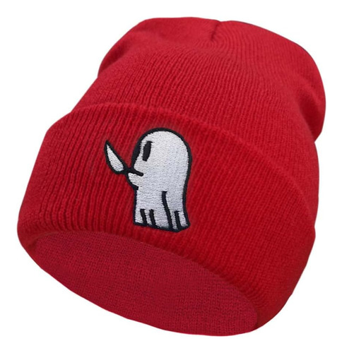 Cute Ghost Beanie Bordado Cálido Sombrero Suéter Sombrero De