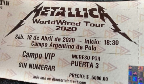 Entrade De Metallica Vip