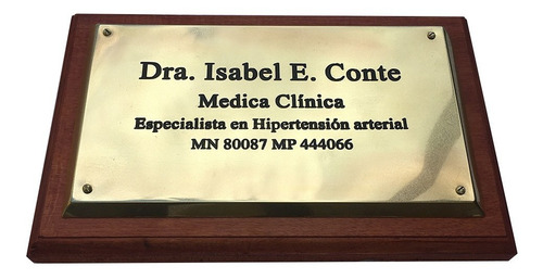Placa Profesional Para Estudios, Abogado, Medico. 25x15cm.