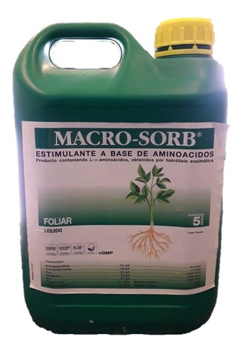 Fertilizante Orgánico Macro-sorb Foliar X 5 Litros Macrosorb