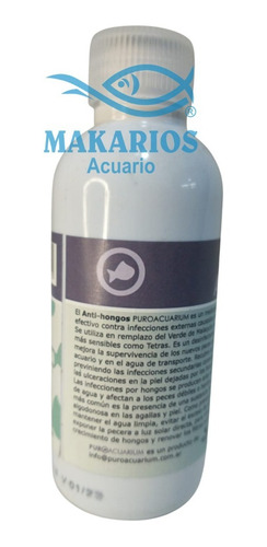 Imagen 3 de 9 de Puroacuarium Anti Hongos 125cc Desinfectante General Acuario