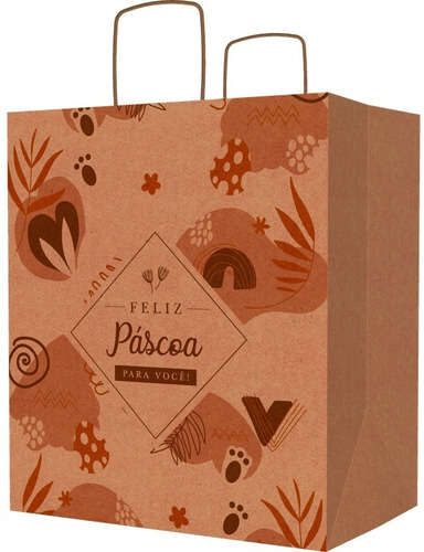 10 Sacola Kraft Chocolate Pascoa 32x28x18 Idéia Chocolover