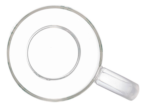Caneca De Vidro Borossilicato Suculenta Pires De Bambu 350ml