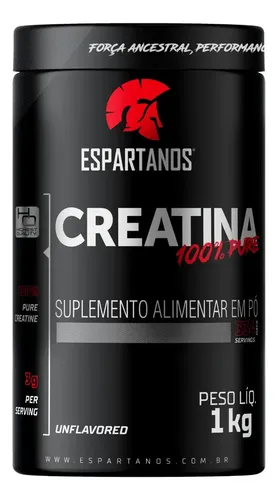 Creatina Pó 100% Pura Monohidratada Espartanos 1kg Aprovada Sabor...