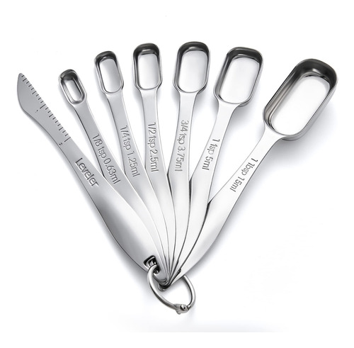 Juego De Cucharas Y Tazas Medidoras De Acero Inoxidable