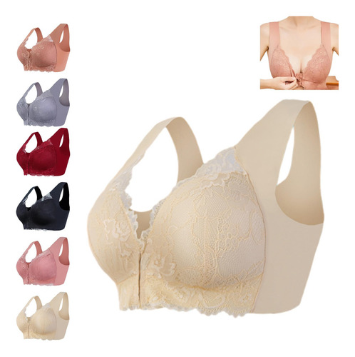 Sujetador Dreamofup, Bralettes De Encaje Con Cierre Frontal