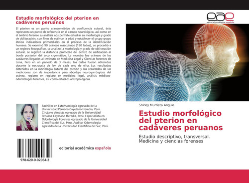 Libro: Estudio Morfológico Del Pterion Cadáveres Peruanos