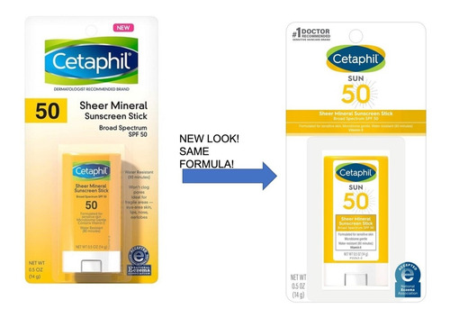 Kit 2x Barras Protector Solar Mineral Puro Cetaphil 50 Fps
