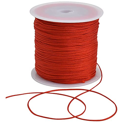 Cordón De Nylon Rojo De 1 Mm X 100 Yardas, Cordón Sat...