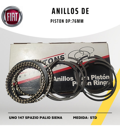Anillos De Fiat Uno/147/spazio 1.3 / Palio Siena Premio 1.3