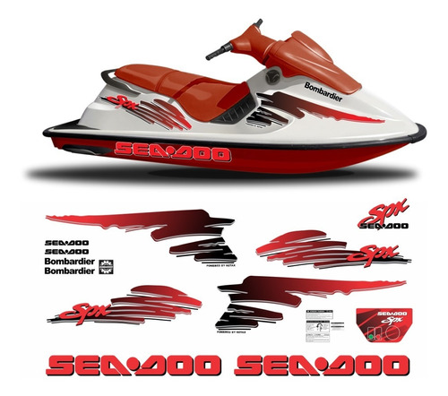 Kit Adesivos Emblema Seadoo Sea Doo Spx 1994 Jetski Sd53