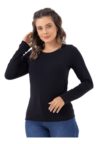 Blusa Slim Casual Feminina Visco Lycra Premium 602a