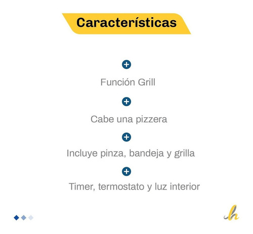 compuesto Ventilación Pacer Horno Eléctrico Atma Hg5021 Convección 50 Litros 1400w Lh