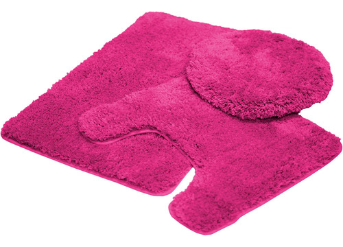 Kashi Home K-rstapete De Baño, Juego De 3 Piezas, Fucsia