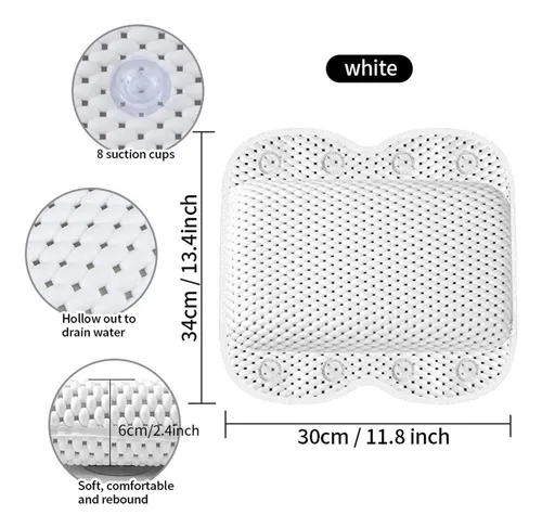 Almohada De Baño Para Bañera Spa Reposacabezas Lavable