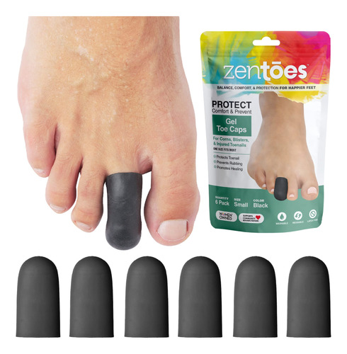 Zentoes Paquete De 6 Tapas De Gel Y Protector Para Los Dedos