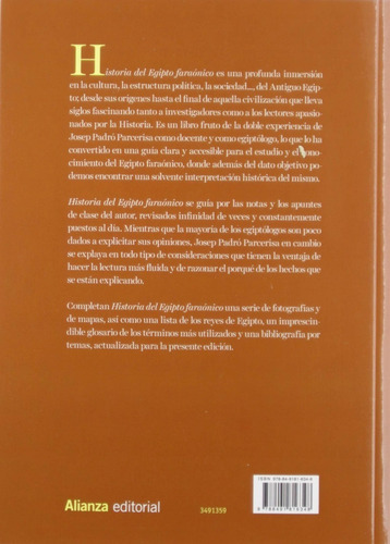 Historia Del Egipto Faraónico Josep Padró Alianza Editorial