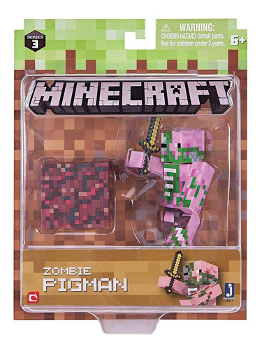 Figura Zombie Pigman Minecraft Jazwares 6,99 Cm Articulada