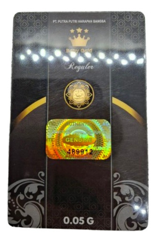 Oro Puro 24k Mini Moneda Certificada Corona Real 0.05 Gramos