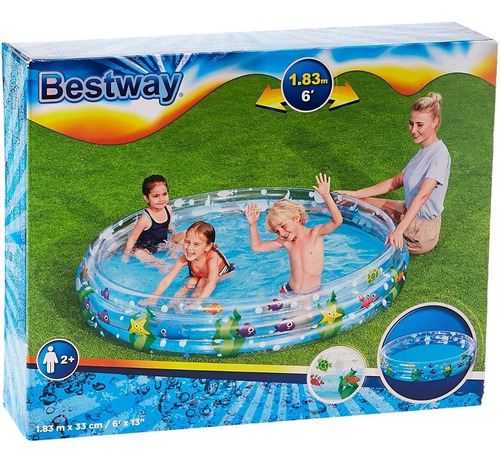 Imagen 2 de 3 de Pileta 3 Aros Mundo Marino Bestway 51005 Casa Valente