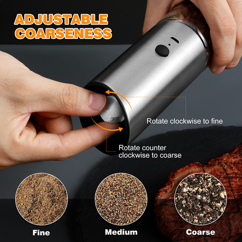 Molinillo De Pimienta Eléctrico Con Grosor Ajustable Con Una