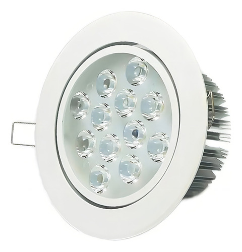 Empotrado Plafon Led 12w Spot Bote 11 Cm O 12 Cm Pqte 10 Pza Color Blanco