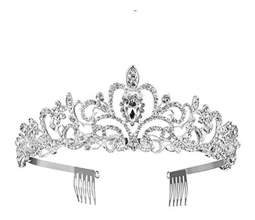 Tiara De Cristal Para Mujer Con Peines Para Novia