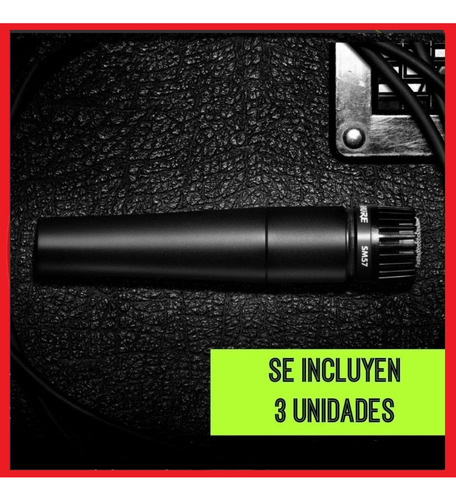 Micrófono Dinámico Shure Sm57 Cardioide X3 Unidades Estuche!