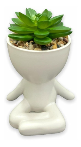 Imagem 5 de 5 de Kit 4 Vaso Decorativo Robert Com Suculenta Artificial Bob