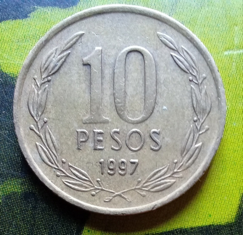  Moneda 10 Pesos 1997 - Siete Recto O Sin Remate.