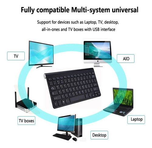 ~ Mini Teclado Portátil Sem Fio E Mouse Conjunto Para Laptop