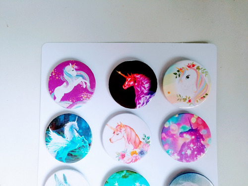 Imagem 2 de 3 de Cartela De Bottons Unicórnios 2 | Broches | Pins | Customiza
