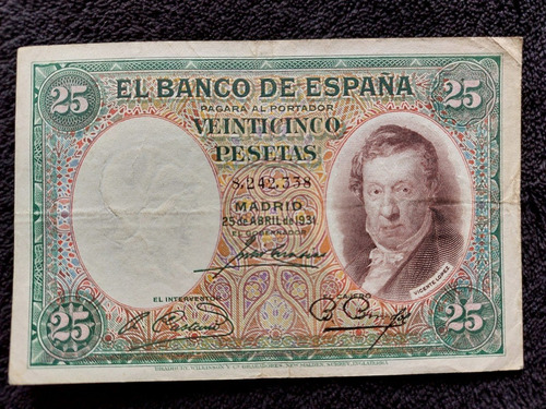 Billete España 25 Pesetas 1931