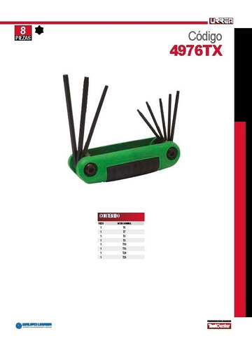Juego De 8 Llaves Torx Tipo Navaja T6 - T25 Urrea