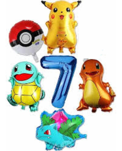 Set Globos Pokemon Picachu Decorar Cumpleaños