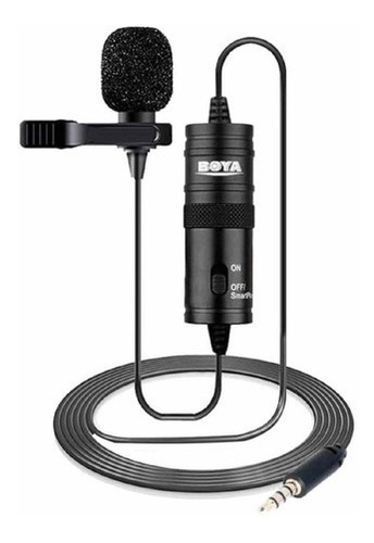 Microfone Lapela Boya By-m1 Omnidirecional Fio De 6 Metros