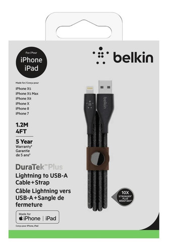 Imagen 5 de 5 de Belkin Cable Duratek Plus Lightning To Usb 1.20m