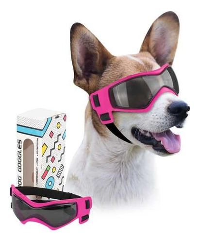 Anteojos De Sol Para Perros Con Protección Uv, Talla M, Rosa