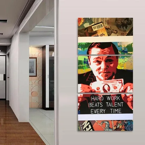 Cuadro en mosaico de Wall Street de Leonardo Dicaprio, 3 , 120 x 60