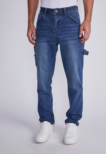 Jeans Hombre Azul Slim Bolsillos Carpintero Sioux