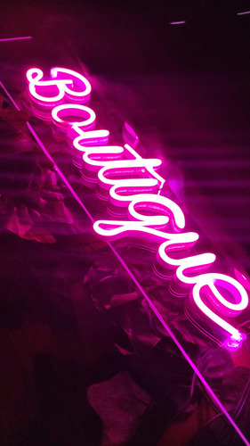 Letrero Led Neon Boutique Rosa