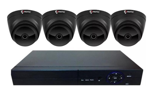 Kit Dvr Jl6004 Com 4 Câmeras Dome 8020 Para Uso Interno